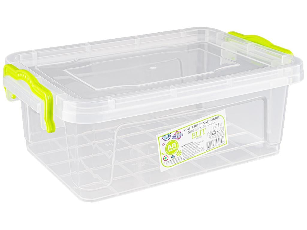 Контейнер пищевой Ал-Пластик Elit №02 плоский 2,2 л Прозрачный (MAP-70804)