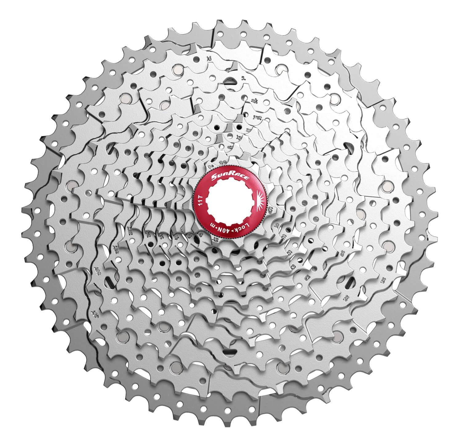 Кассета 11-k 11-46T SUN RACE MX8 MTB алюминиевый паук Metallic Silver