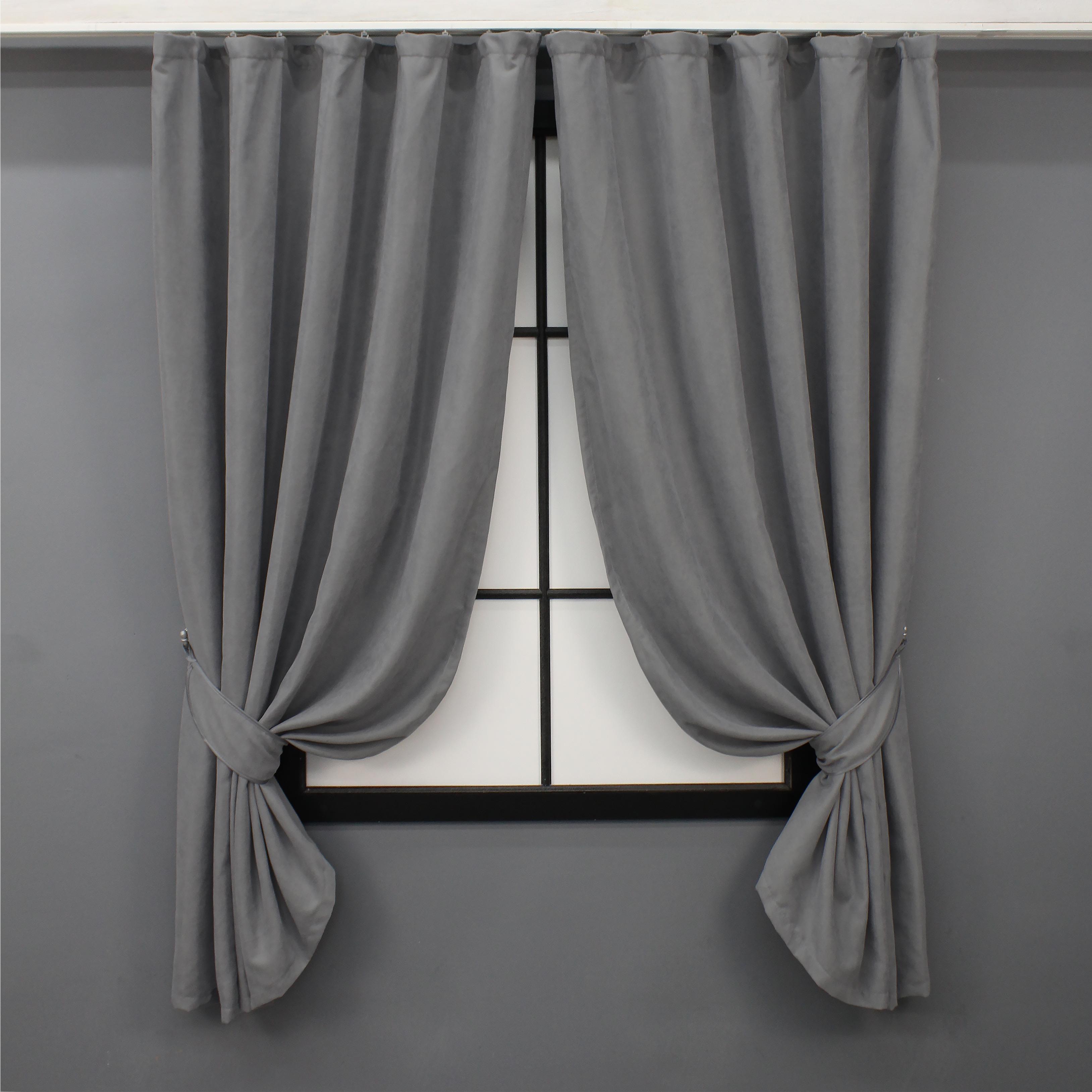 Комплект коротких штор VR-Textil микровелюр Petek №1485ш 130х170 см 2 шт. Серый (35-0211)