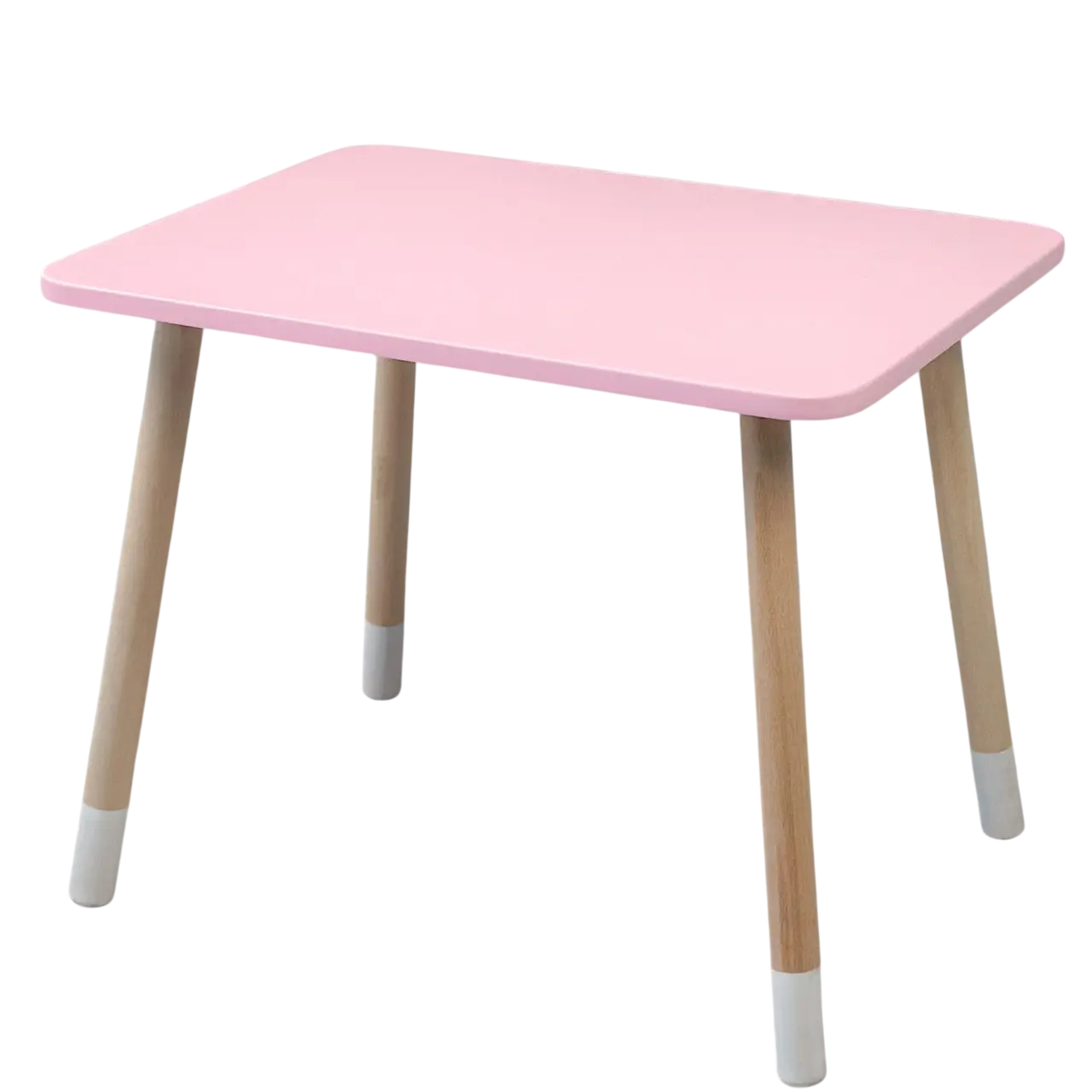 Столик дитячий прямокутний дерев'яний 46х60х45 см Рожевий (150-7-21324)