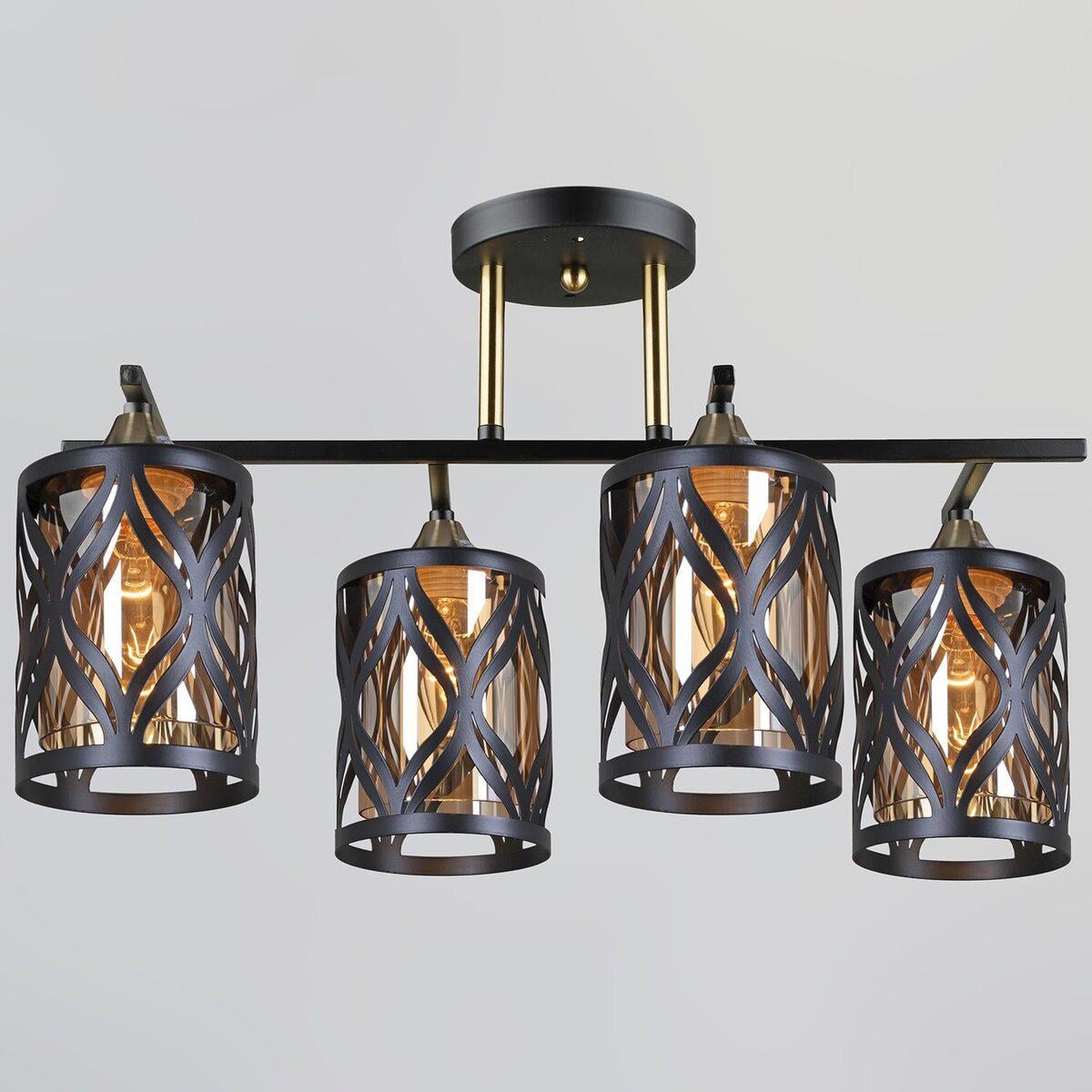 Люстра потолочная Light House SRS-20418/4 BK/COP Черный/Медь