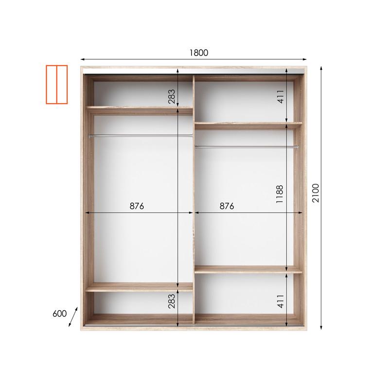 Шафа-купе Idea серія 9 180х60х210 см Дуб сонома (1790) - фото 2