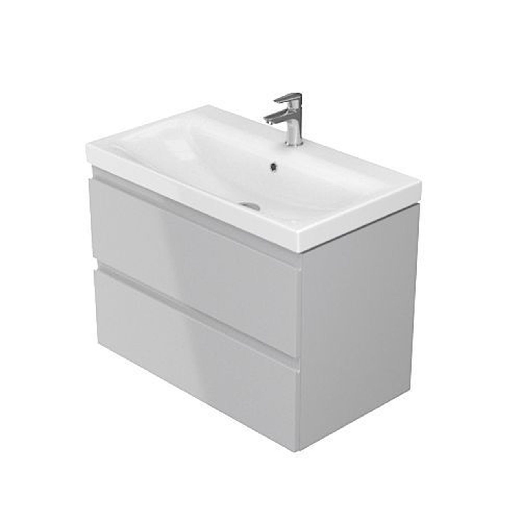 Тумба в ванную с умывальником MODUO 80 CET B15 Серый (000020631) - фото 2