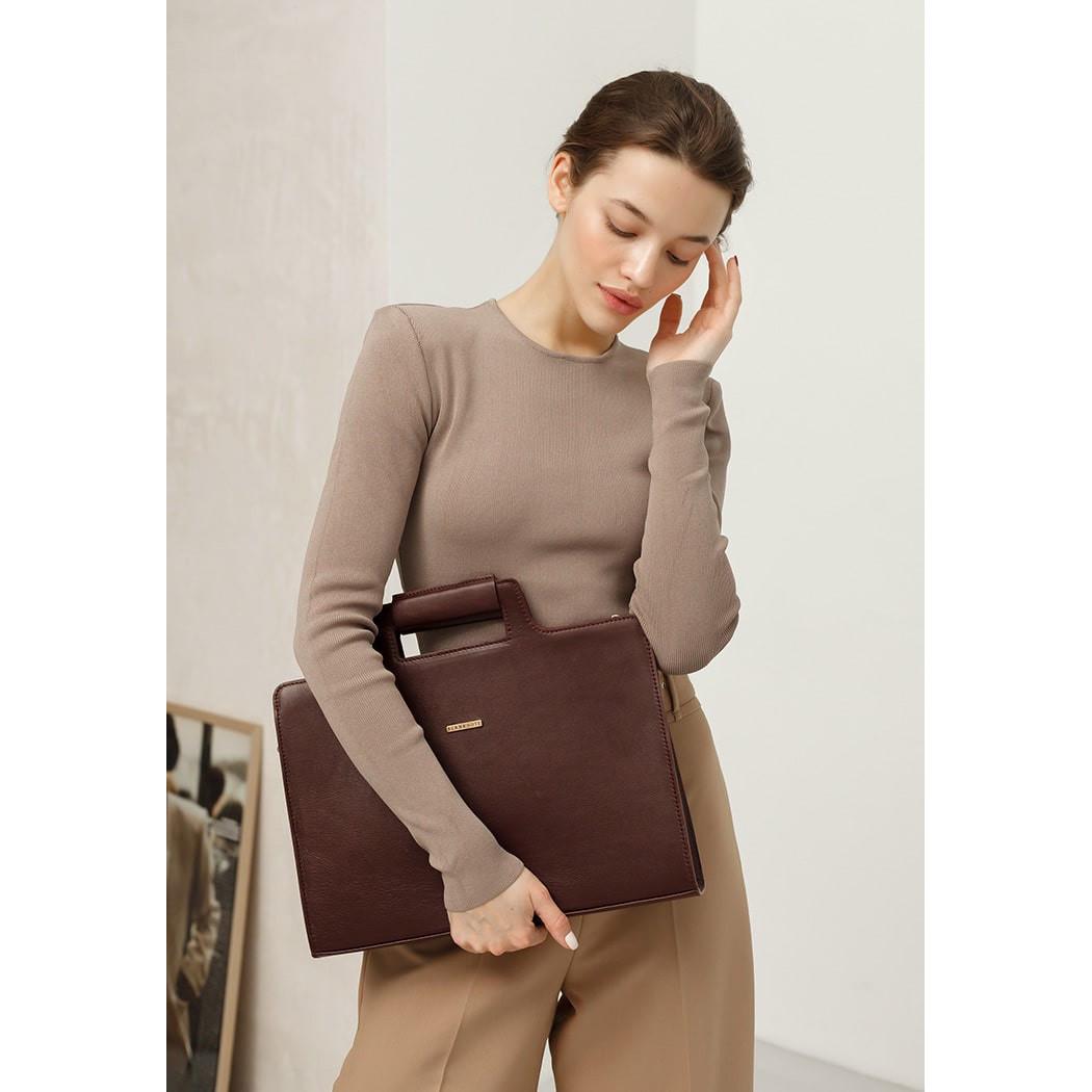 Женская сумка кожаная для ноутбука и документов Бордовый (A-026692) - фото 10