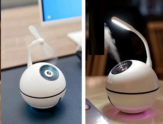 Индивидуальный увлажнитель воздуха для рабочего места салона авто и малых помещений вентилятор ночник (474060433) Белый - фото 4 Индивидуальный увлажнитель воздуха для рабочего места салона авто и малых помещений вентилятор ночник (474060433) Белый - фото 4