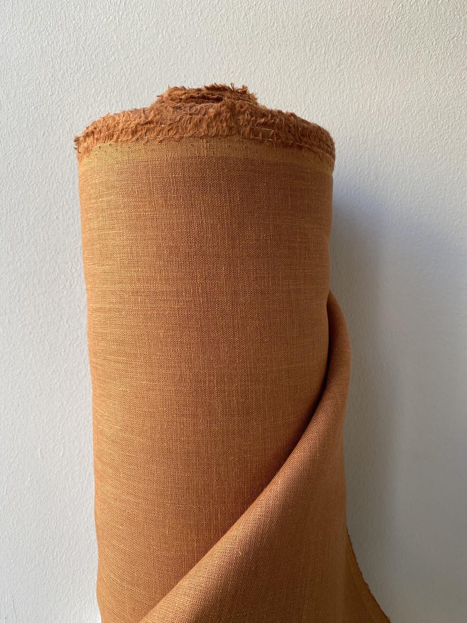 Ткань LINEN PLUS 100% лен 150 см 1765 Рыжевато-коричневый - фото 2