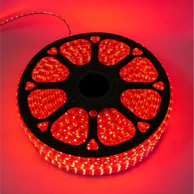 Бухта 3-жильня кругла LED-стрічка 100 м колір світлодіодів Червоний (SZ-1750-05)
