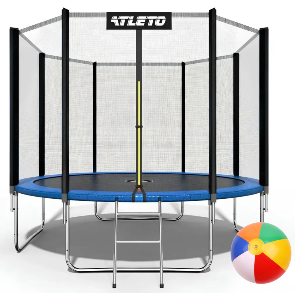 Батут детский с сеткой/лестницей 404 см (3106)