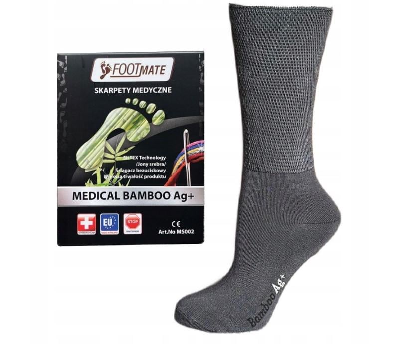 Носки диабетические с серебром Footmate Medical Bamboo AG+ XL р. 45/46 Графитный (MS002_4546)
