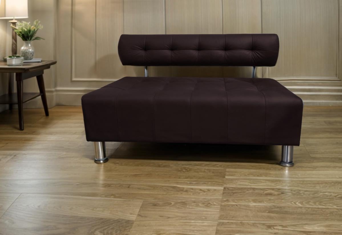 Диван офисный Tobi Sho Стелс со спинкой без подлокотников 1000x560x750 мм кожзам Темный шоколад (22311)