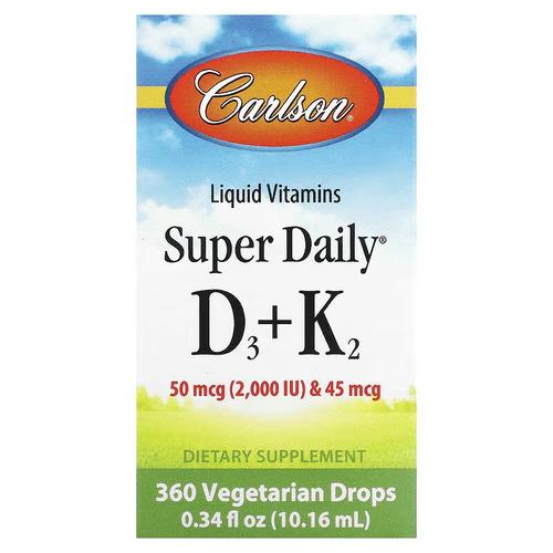 Витамин D3+K-2 Carlson Liquid Super Daily D3+K2 10,16 мл (CAR-10500)
