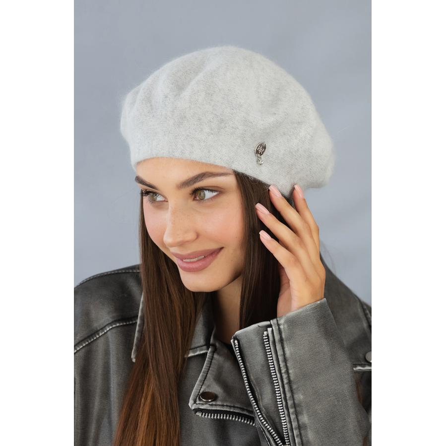 Берет женский с шерстью кролика Braxton 5165 one size Светло-серый