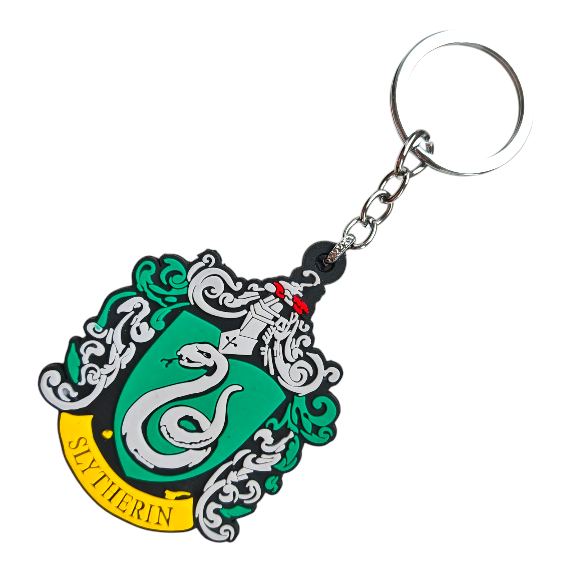 Брелок силиконовый двусторонний по теме Гарри Поттер герб Слизерина Брелок силиконовый двусторонний по теме Гарри Поттер герб Слизерина