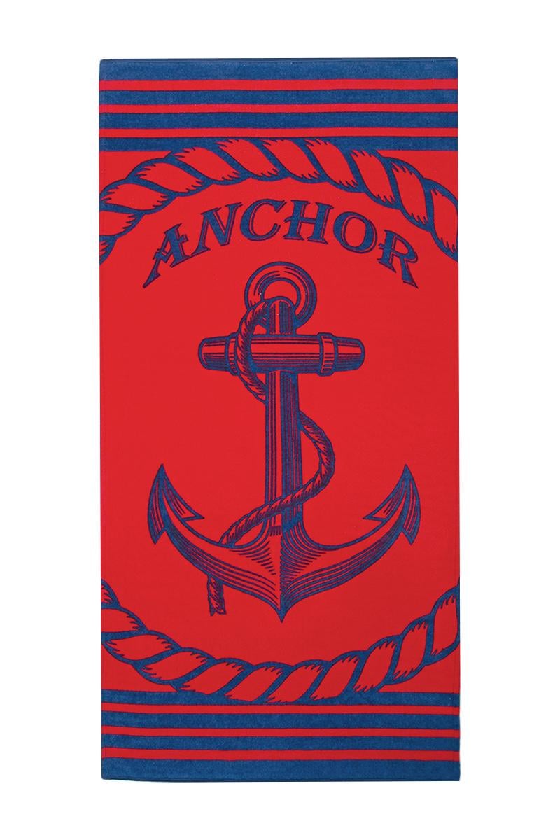 Полотенце Lotus пляжное Anchor New велюр 380 г/кв. м 75х150 см Красный (11396163)