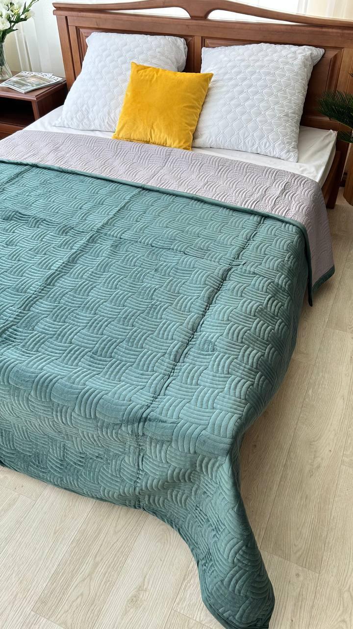 Плед-покривало велюровий бархатистий 210x230 см Смарагдовий (П4К-М-velur-pokruvalo002-03) - фото 6 Плед-покривало велюровий бархатистий 210x230 см Смарагдовий (П4К-М-velur-pokruvalo002-03) - фото 6