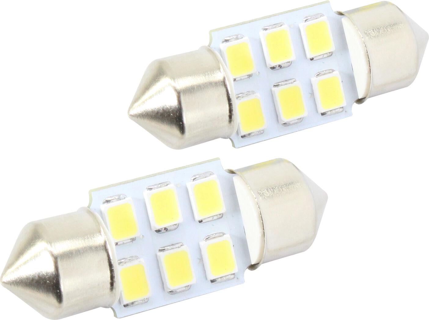Лампочка 2-охцокольная Futura LED T11 C8W SMD 6-диодов 24V-0,7Вт SV8.5-8 28 мм 2 шт. Белый (80221) Лампочка 2-охцокольная Futura LED T11 C8W SMD 6-диодов 24V-0,7Вт SV8.5-8 28 мм 2 шт. Белый (80221)