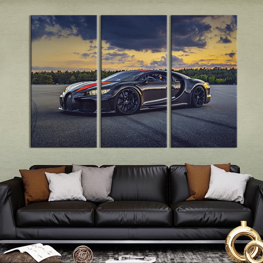 Модульная картина триптих Роскошный Bugatti Chiron Super Sport 128x81 см (85-31)