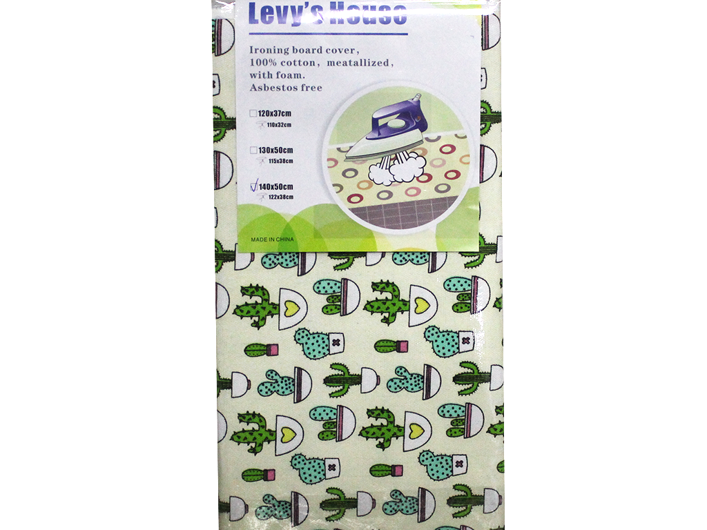 Чехол съемный на гладильную доску 140х50 см Кактусы Чехол съемный на гладильную доску 140х50 см Кактусы