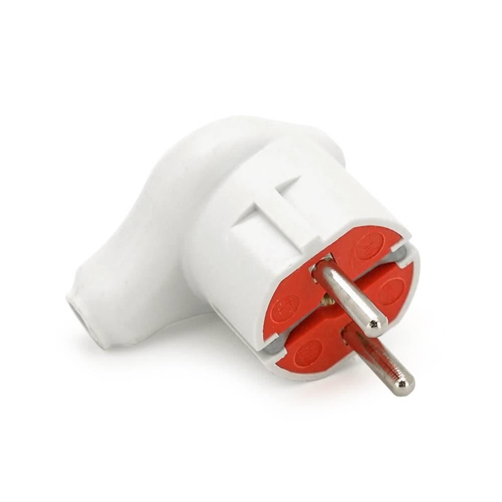 Вилка із заземленням кутова YT-531 16A White (29866)