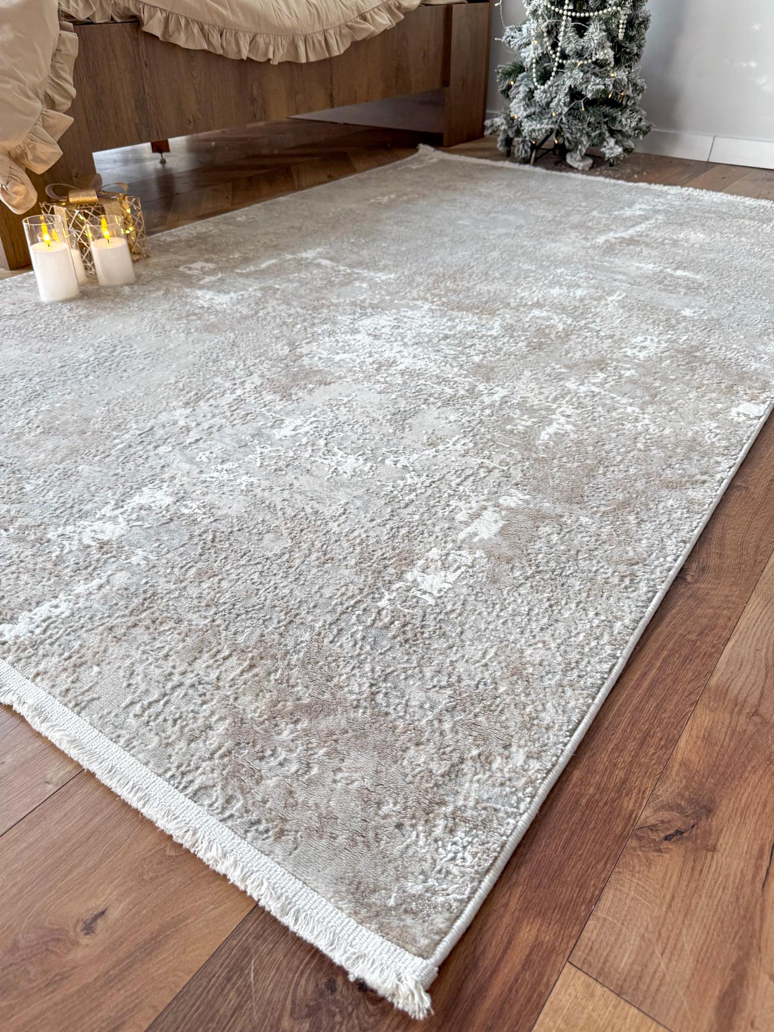 Килим прямокутний абстрактний 200х300 см Бежево-сірий