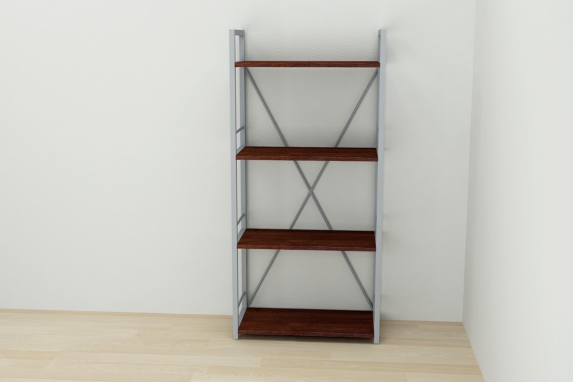 Этажерка Ferrum-decor Коннект 4/60 ДСП 16 мм 120x60x28 см Серый/Венге (FRD-105544)