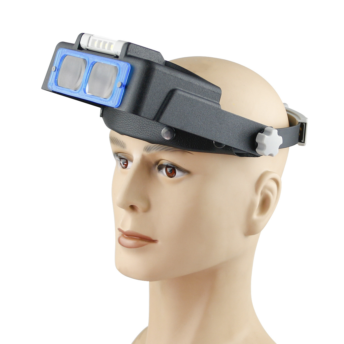 Лупа бинокулярная налобная 81007BC с 4LED и дисплеем 4 линзы 1,5X/2,0X/2,5X/3,5X с разным фокусным расстоянием Black/Blue (160416) - фото 2 Лупа бинокулярная налобная 81007BC с 4LED и дисплеем 4 линзы 1,5X/2,0X/2,5X/3,5X с разным фокусным расстоянием Black/Blue (160416) - фото 2