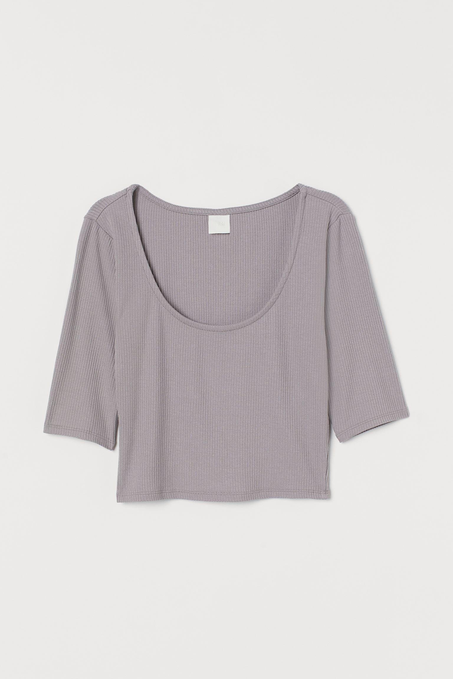 Топ H&M L Сірий (S907951062)