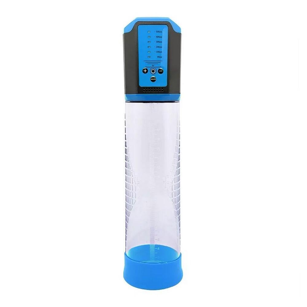 Помпа автоматическая вакуумная Men Powerup Passion Pump 5 - Speed Enlargement System Голубой с прозрачным (41463)