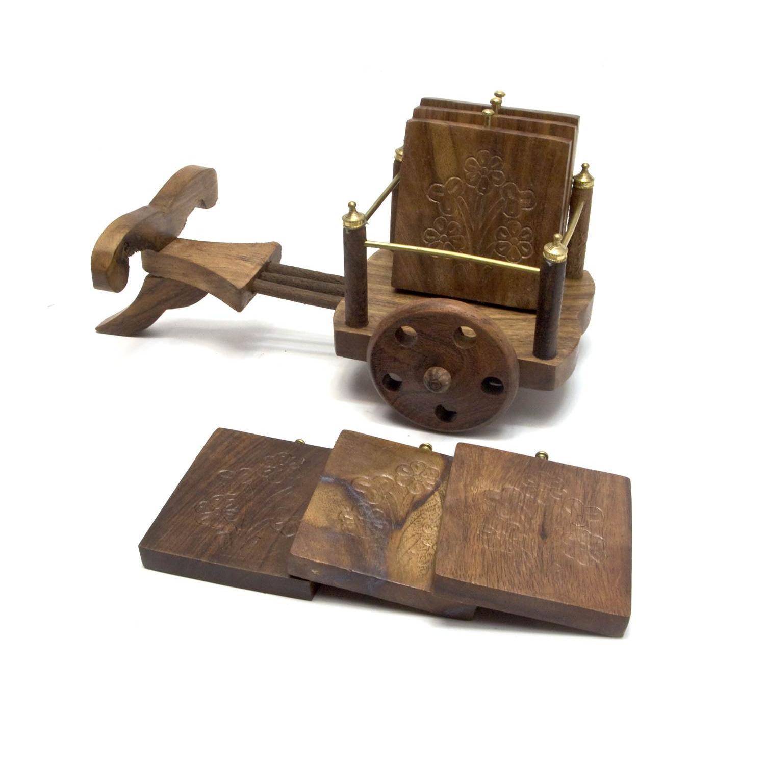 Подстаканник Телега 25х11,5х10,5 cм Розовое дерево (30975A)