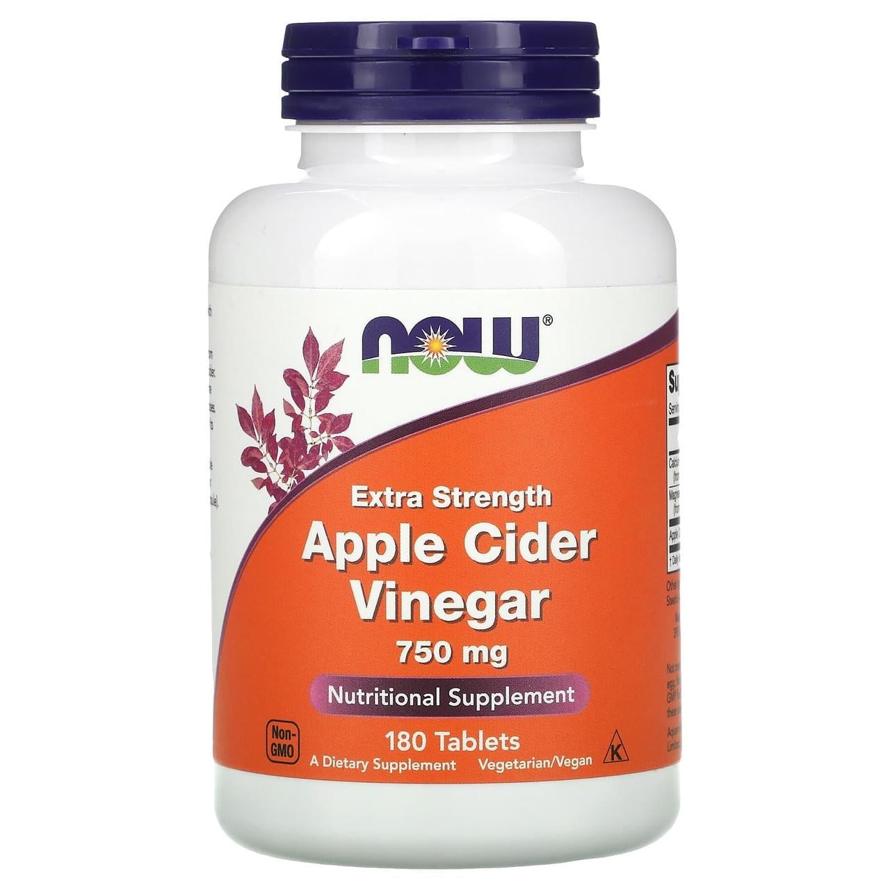Уксус яблочный Now Foods Apple Cider Vinegar 750 мг 180 таблеток (2044713799)