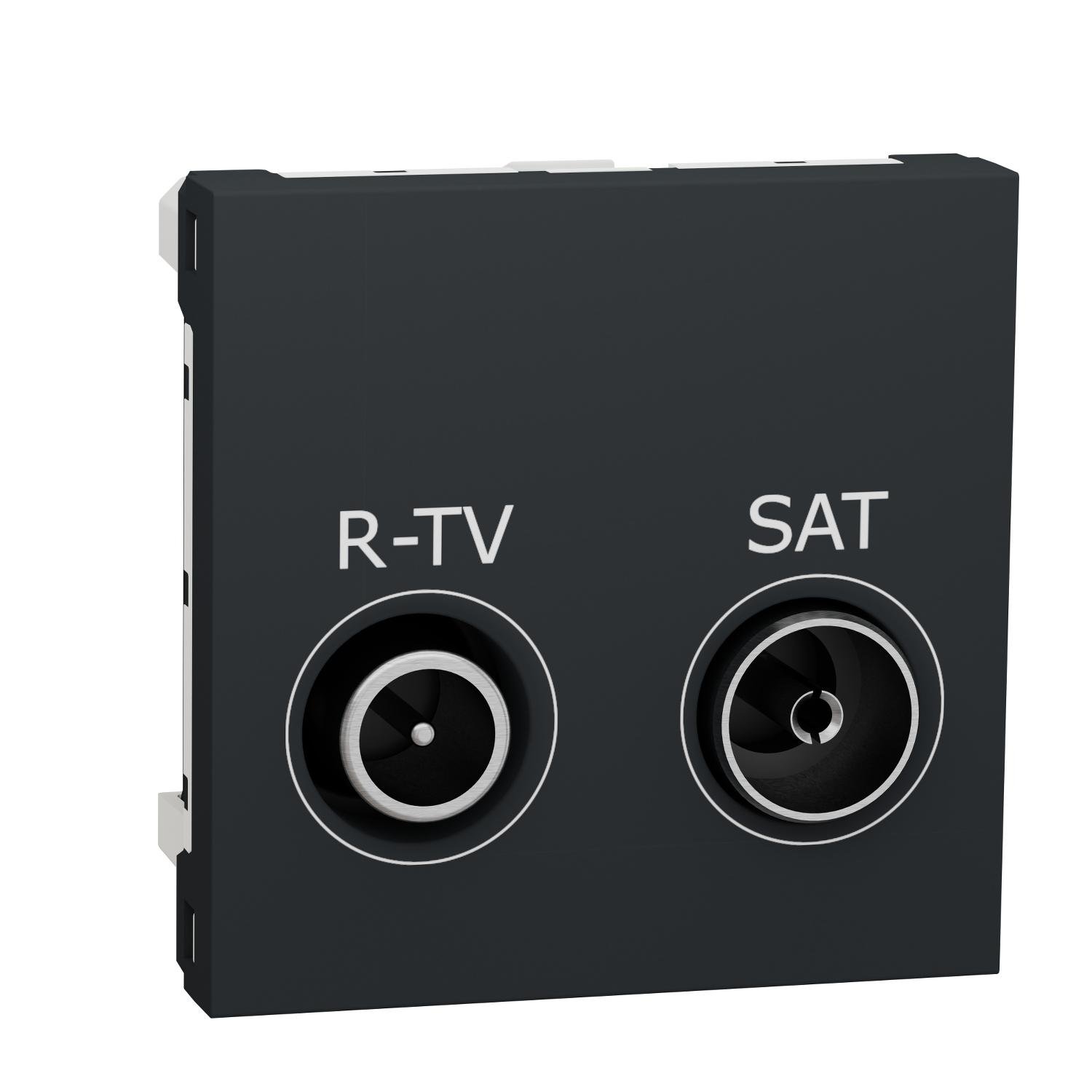 Розетка R-TV/Sat Schneider Electric Unica New 2 модуля Антрацитовый (NU345454) Розетка R-TV/Sat Schneider Electric Unica New 2 модуля Антрацитовый (NU345454)