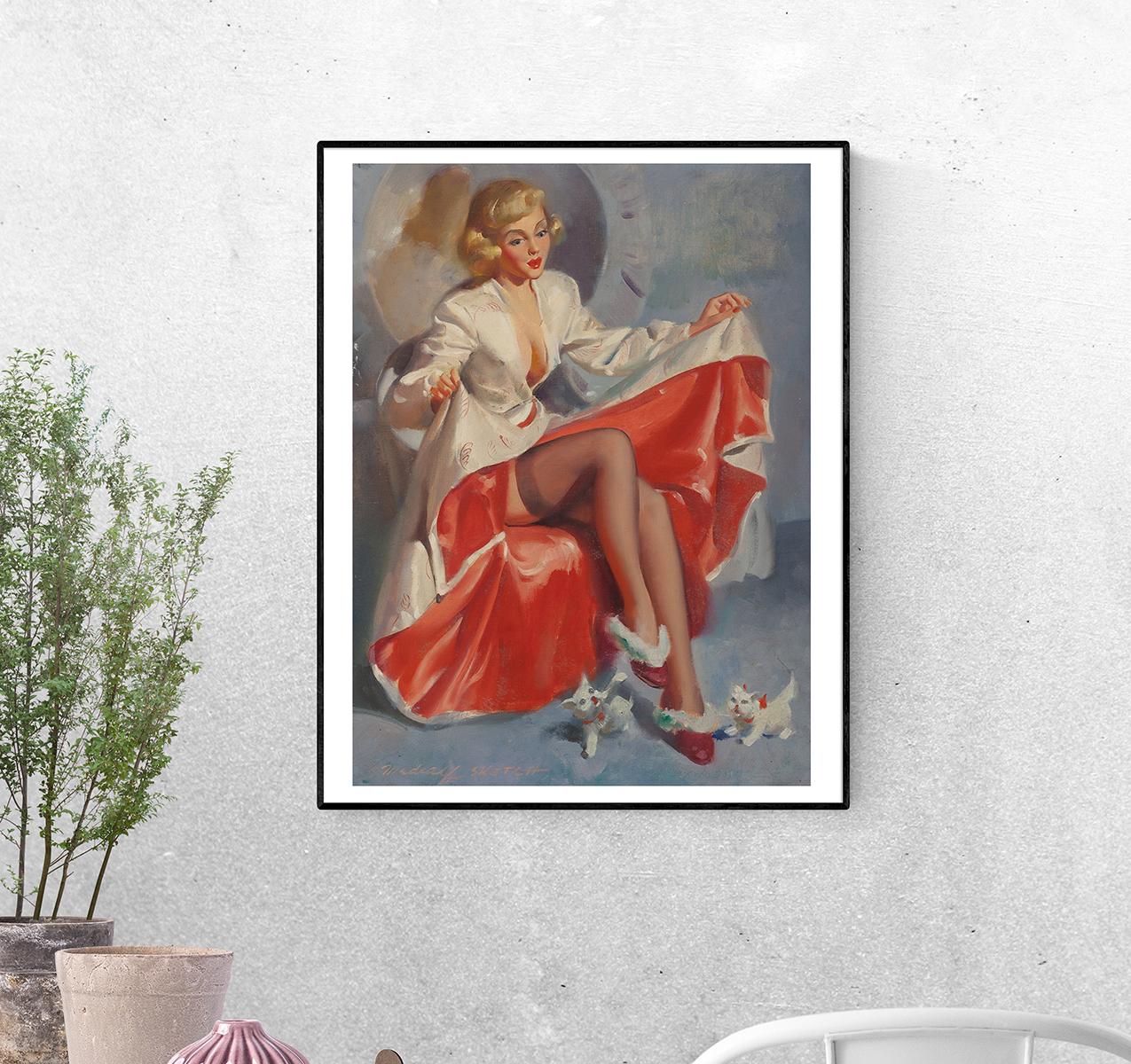 Постер Игривая с собачками формат А-3 (pin_up_023013_Poster)