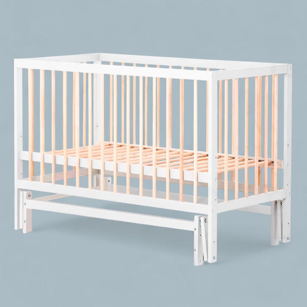 Кровать детская БУК София-2 с маятниковым механизмом Белый + дерево - фото 2