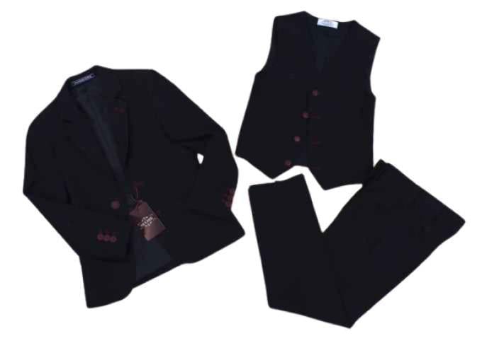 Костюм шкільний для хлопчика SUZIE ТАРАС піджак/жилет та штани 02 однотонний 146 см Чорний (693102_146)