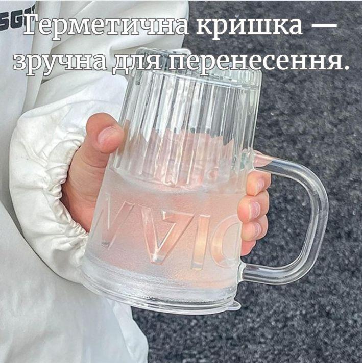 Стакан эко из термостойкого стекла с многоразовой трубочкой 400 мл Белый (2693105094) - фото 11