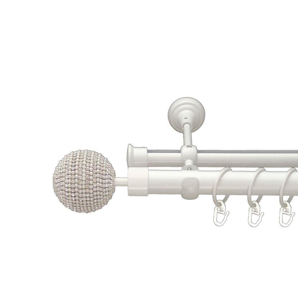 Карниз Orvit Карера двухрядный гладкий 240 см Белый (00-00009568)