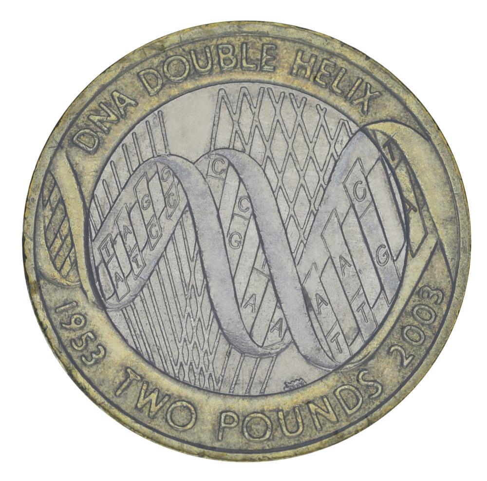 Коллекционная монета Великобритания 2 фунта 2003 ДНК F-VF (KM#1037) Коллекционная монета Великобритания 2 фунта 2003 ДНК F-VF (KM#1037)