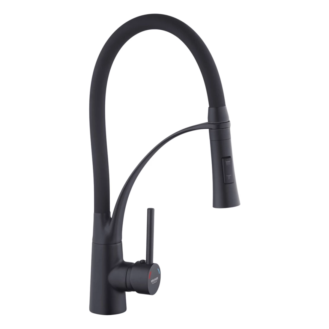 Смеситель для кухни Kroner KRP Ersel SCH03393BLK с гибким изливом Черный (CV033799)