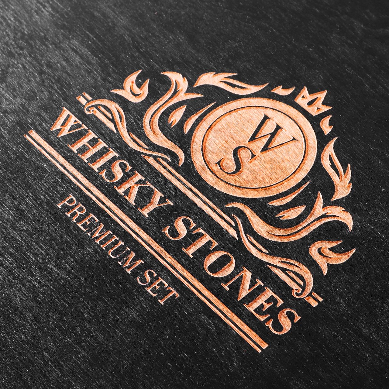 Камені для віскі зі стеатиту Whiskey Stones 12 шт. та 2 склянки в дерев'яній коробці (cb530b6d) - фото 2