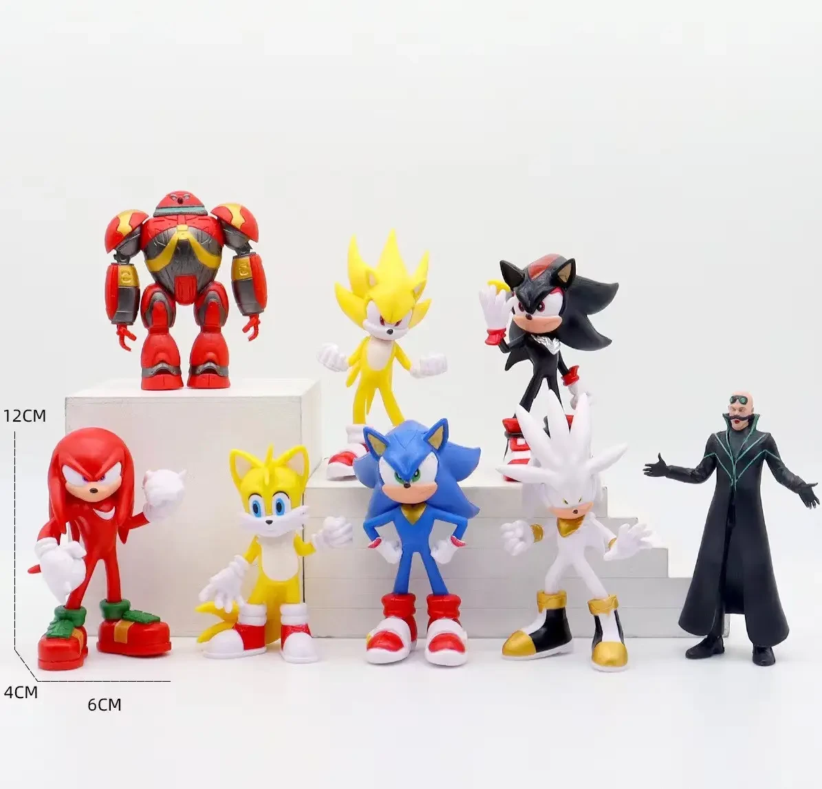 ᐉ Набір фігурок 8в1 Їжачок Супер Сонік 12 см Sonic The Hedgehog 3