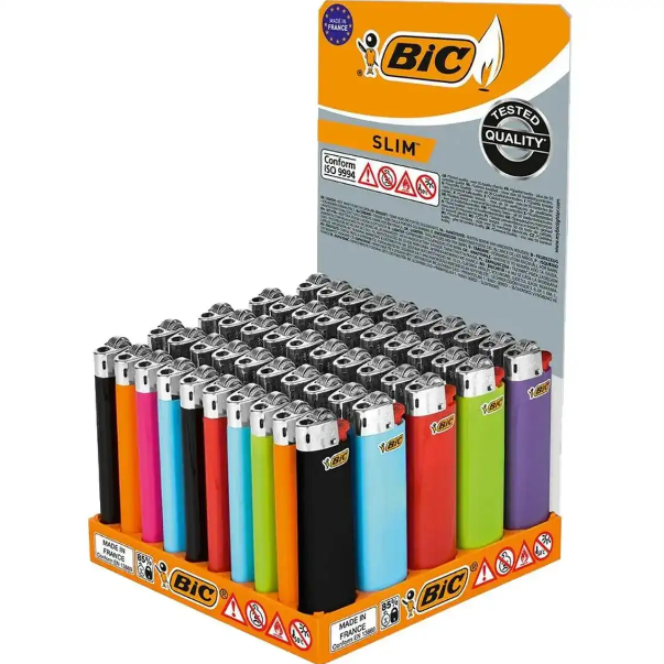 Зажигалка BIC J23 Slim 50 шт. Разноцветный (19362630)