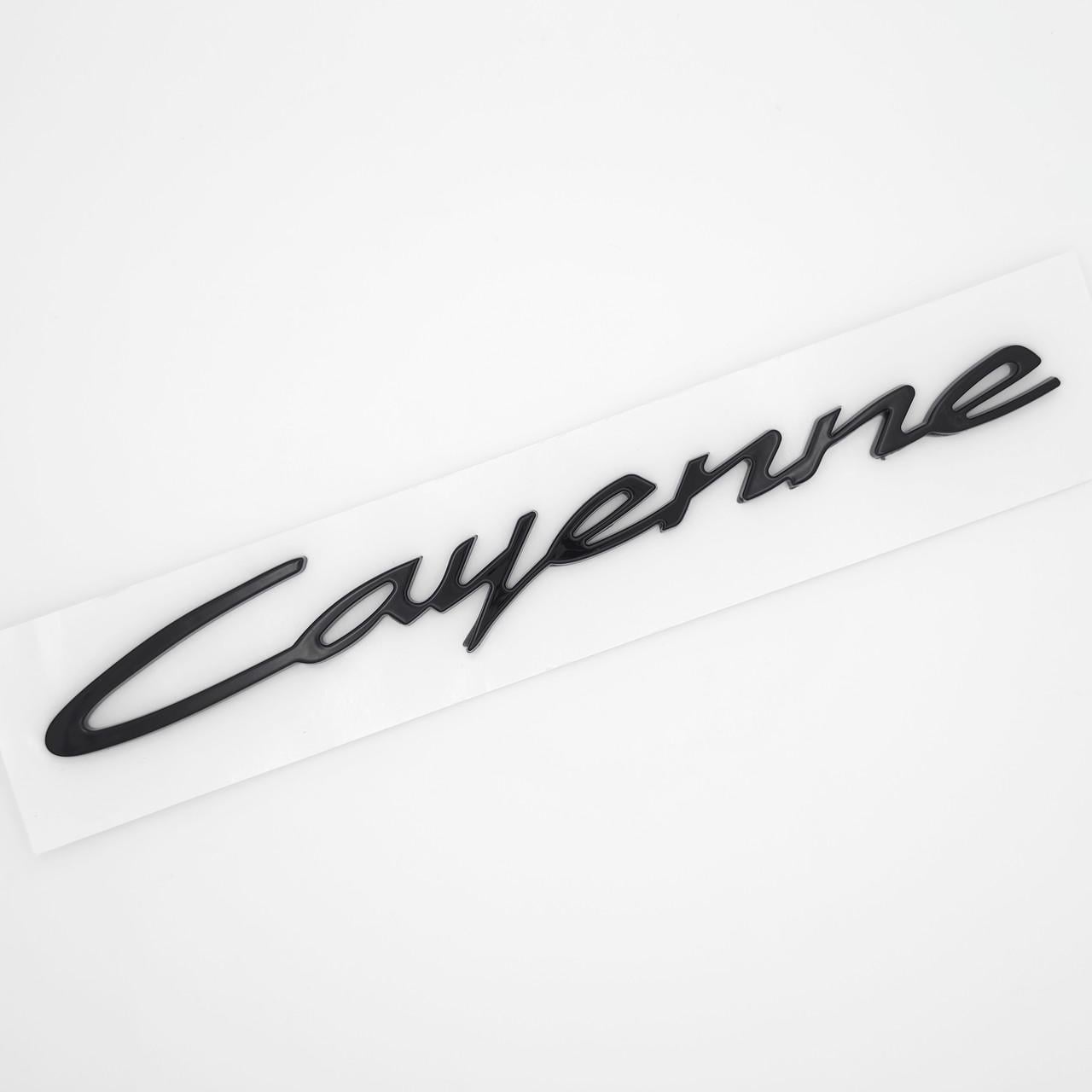 Эмблема надпись Cayenne Porsche 20х3 см ABS Черный глянец (3085273686)