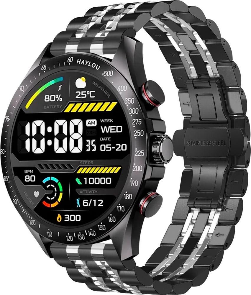 Браслет металлический Spinye Line для Haylou Solar Pro LS18 Black Silver (40843-03)