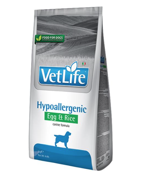 Корм сухой для собак Farmina Vet Life Hypoallergenic Egg&Rice диетическое питание при пищевой аллергии 2 кг