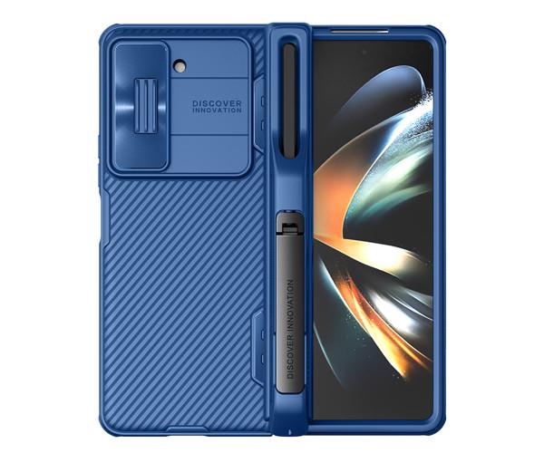 Чехол-накладка Nillkin Cam Shield Pen Holder для Samsung Galaxy Z Fold5 c подставкой и держателем для стилуса Синий - фото 1