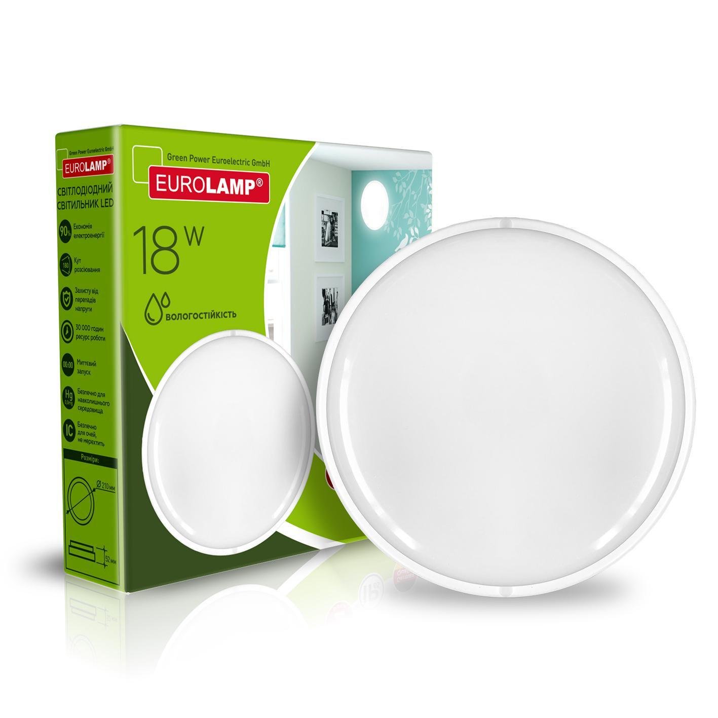 Світильник круглий Eurolamp LED накладний ЖКХ 18W 5500K (24577068)