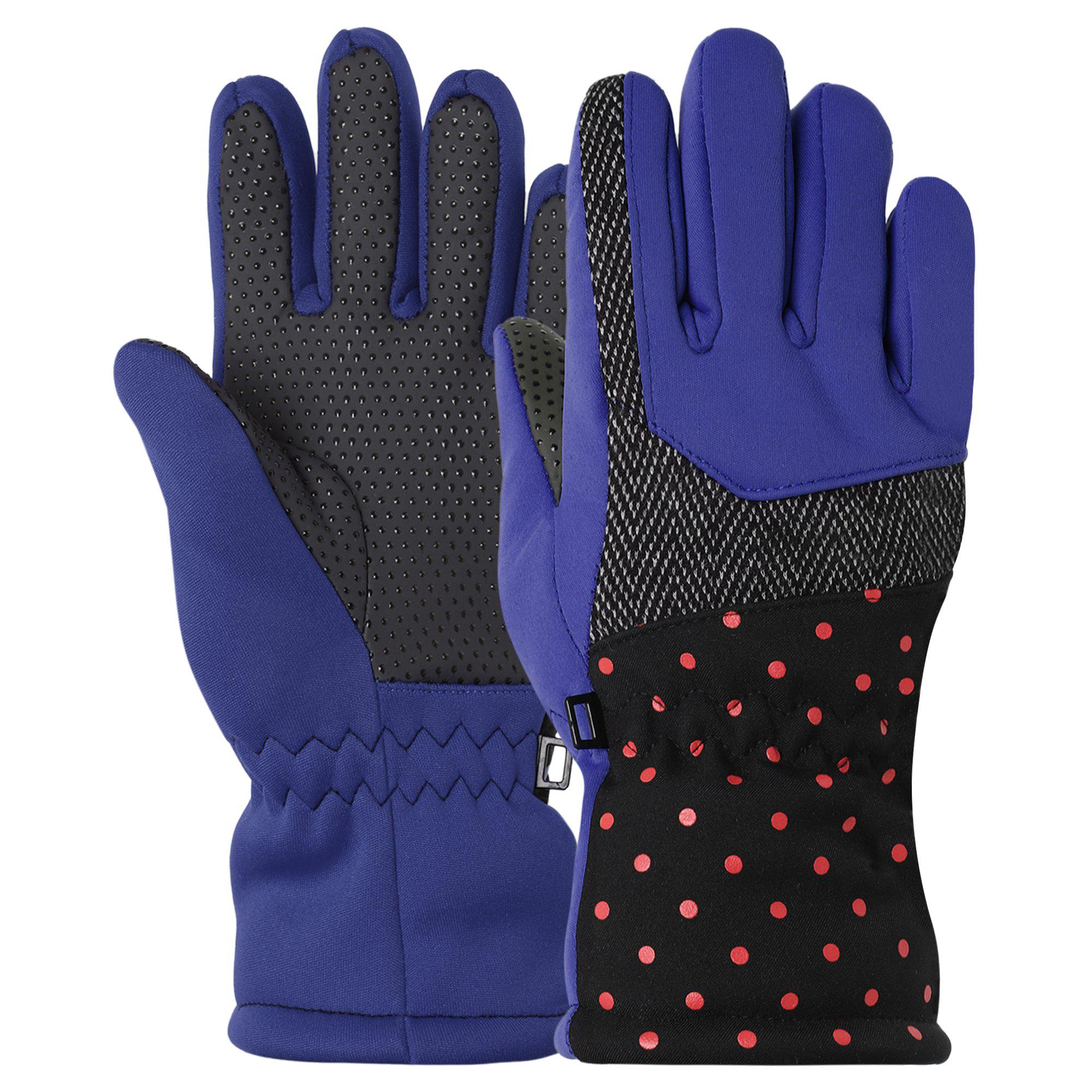 Перчатки детские горнолыжные LUCKYLOONG C-1213 M-L Черный/Темно-синий