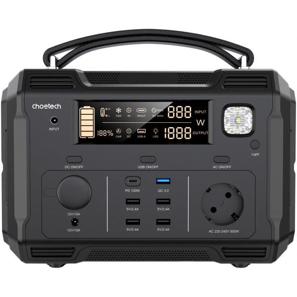 Зарядна станція Choetech BS004 500 Вт 484 Вт/г QC 3.0 USB-C PD100 Вт Зарядна станція Choetech BS004 500 Вт 484 Вт/г QC 3.0 USB-C PD100 Вт