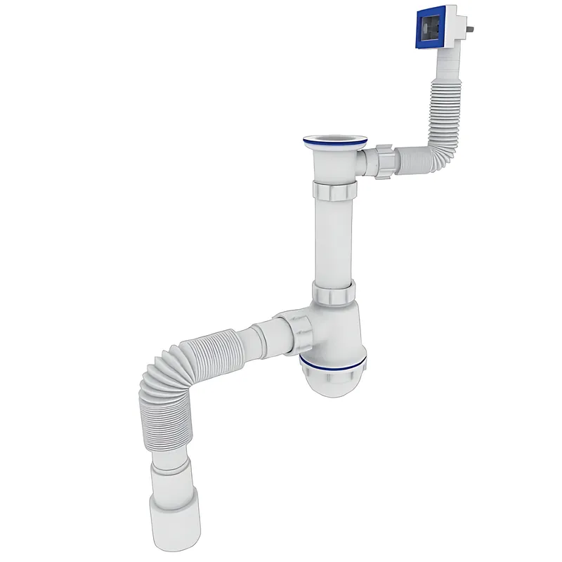 Сифон для кухни Zerix SK-04-А 1 1/2" х 40 мм с резьбовым выпуском и прямым переливом Белый (ZX5086) Сифон для кухни Zerix SK-04-А 1 1/2" х 40 мм с резьбовым выпуском и прямым переливом Белый (ZX5086)