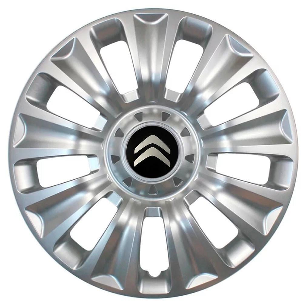 Колпаки SJS с логотипом Citroen 424 R16 4 шт. Серебряный (31006392)